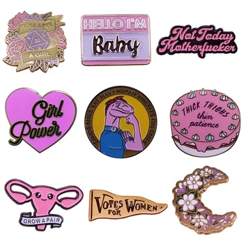 

K1987 Wholesale 20pcs/lot Uterus Enamel Pin Brooches Feminist Motivational Metal Brooch Pins Denim Hat Badge Collar Jewelry Gift