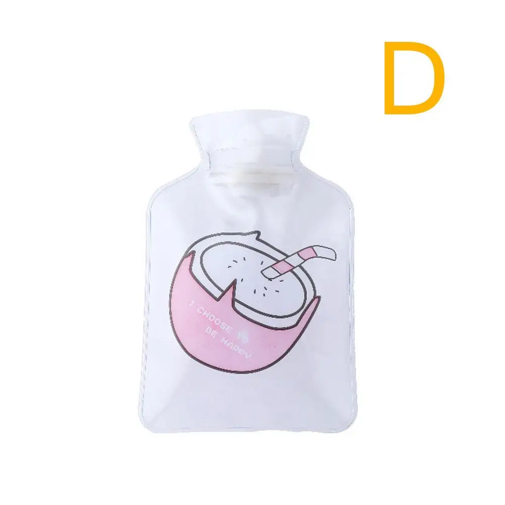 Мини Прозрачная грелка мультфильм простой зимний теплый мешок для воды студенческий портативный ручной подогреватель воды инъекции сумка для хранения - Цвет: D