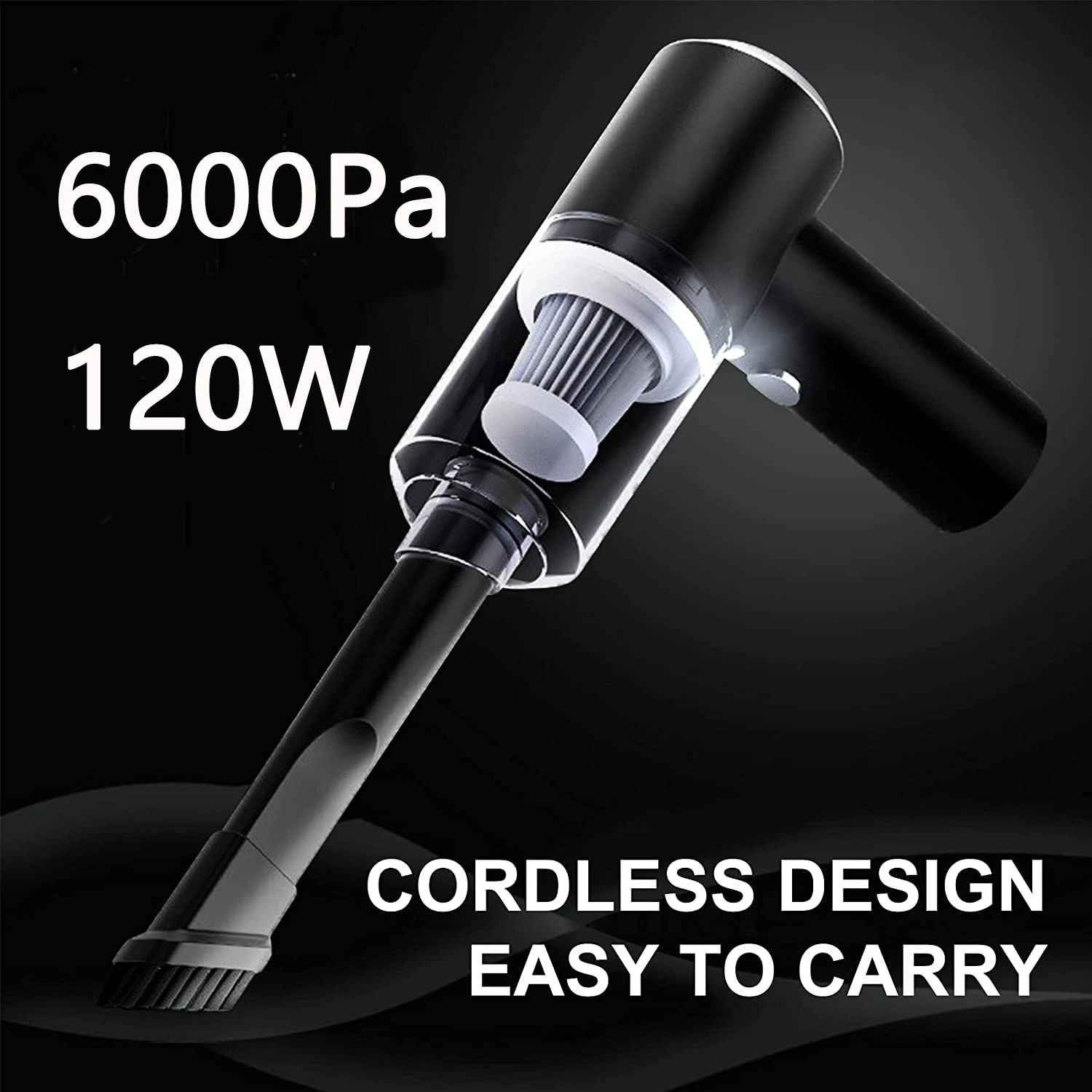 Пылесос портативный 120 Вт 6000 па с зарядкой от USB | Автомобили и мотоциклы