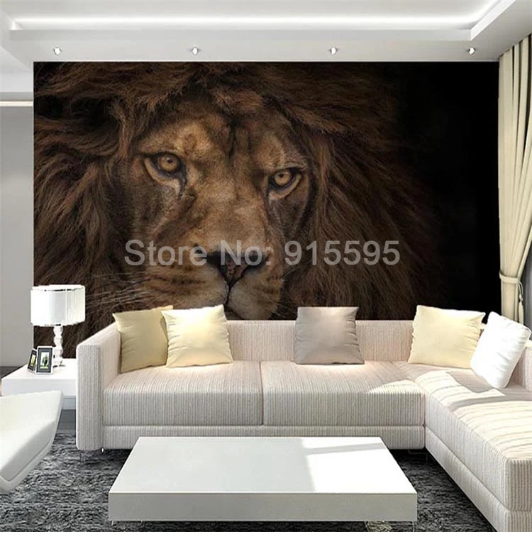 Papel de parede foto personalizada 3d leão