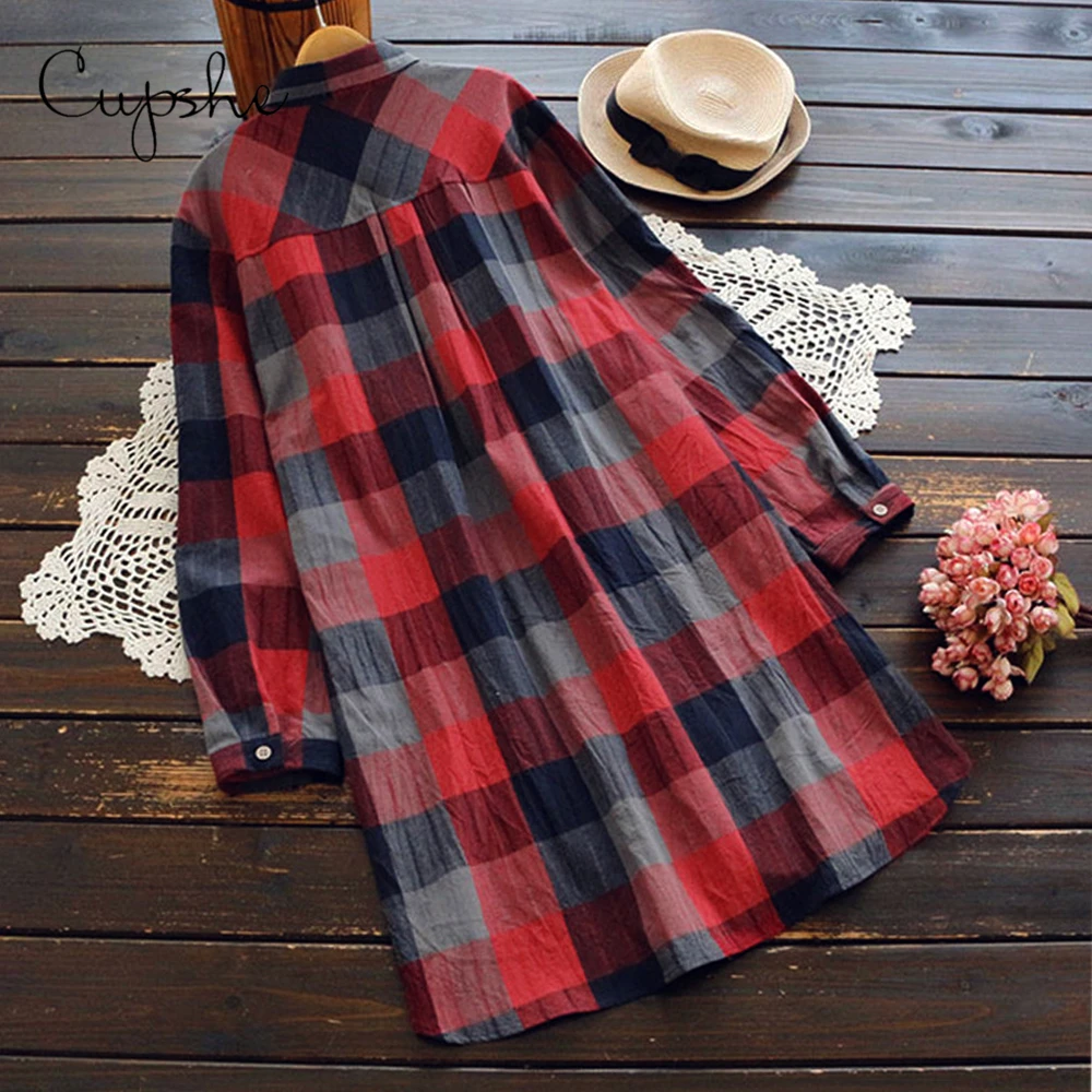 CUPSHE Women Plaid Print Mini Dress 