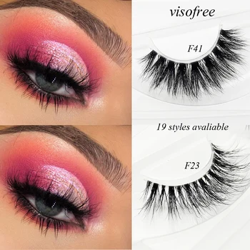 

Visofree Mink Eyelashes Clear Band Eye Lashes Crisscross Transparent Band False Eyelashes Handmade Dramatic Lashes Upper Lash