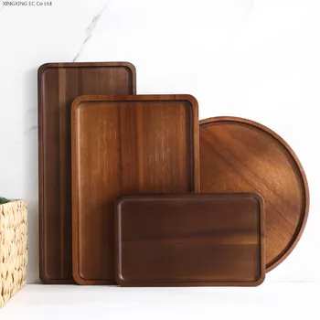 

Solid Wood Tray Household Rectangular Dinner Plate Living Room Coffee Table Tea Tray Wooden Storage Tray Restaurant Service Tray