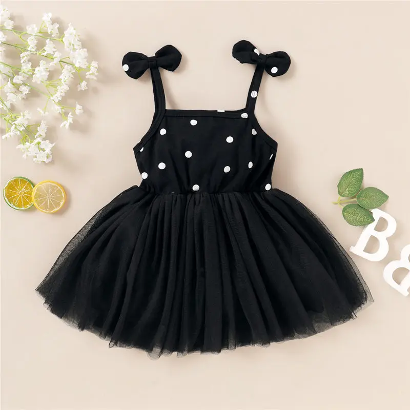 kids girl summer dress black tutu dress (12)