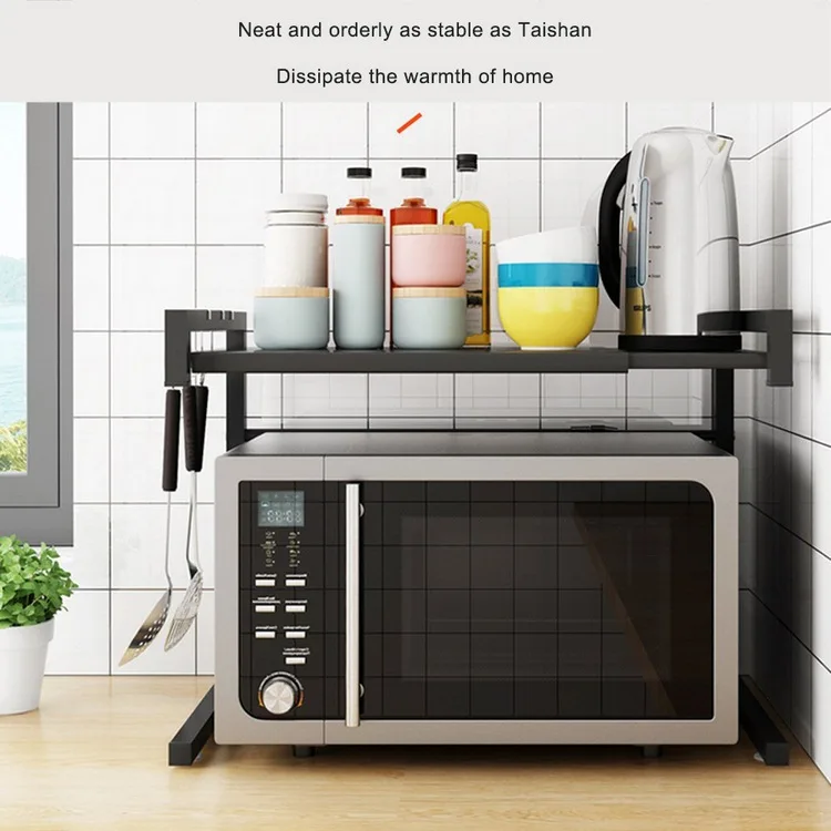 

Rangement Cuisine Double - Deck Retractable Microwave Oven Rack is Convenient and Does Not Take Up Space