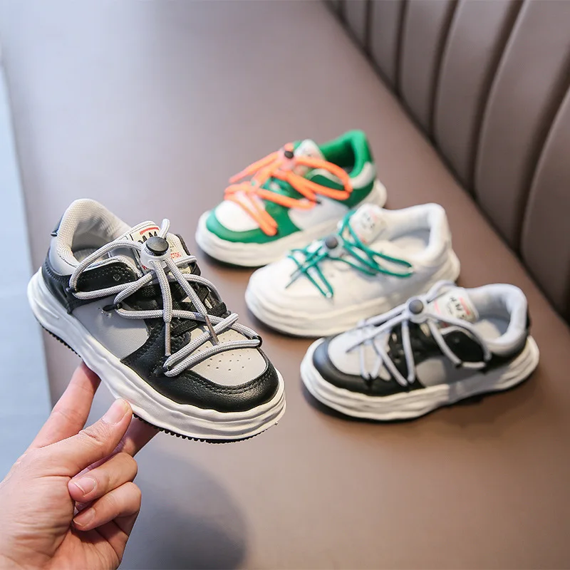 

CAPSELLA Kids Fashion Sneakers Boys Girls Sports Shoes Autumn Winter Children Breathable Soft Bottom Running Shoes Flats 26-37