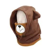 Детские теплые головные уборы для катания на лыжах с мультяшным животным рисунком, теплые уличные Защитные Балаклавы с капюшоном, лыжная маска для велоспорта, шлем