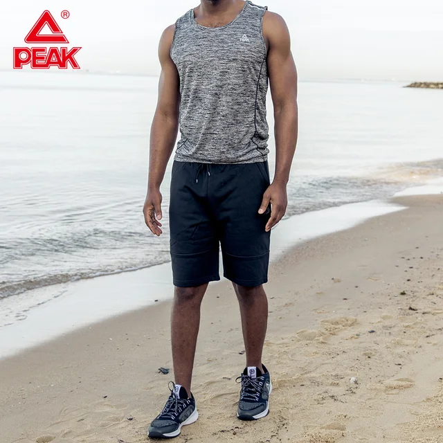 PEAK Running Vest Men Fitness Muscle Sleeveless Sport T-shirts Summer GYM Sport Tank Tops Bodybuilding Vest Cotton 3