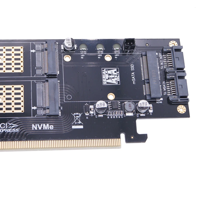 Nvme Ssd Ngff para Pcie 3.0 X16 Adaptador Chave m Chave b Msata Pci Express 3.0 M.2 Nvme Ssd Conversor Sata Ssd Conversor em Conversor Riser m2 - Imagem 6