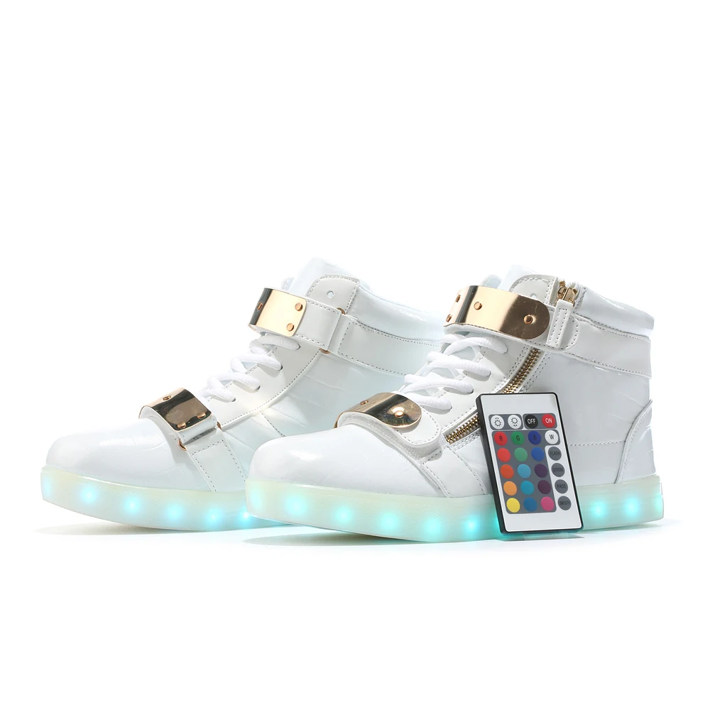 

Size 35-46 Led Usb Charging Glowing Sneakers Children Hook Loop Fashion Luminous Shoes for Girls Boys Sneakers with Light