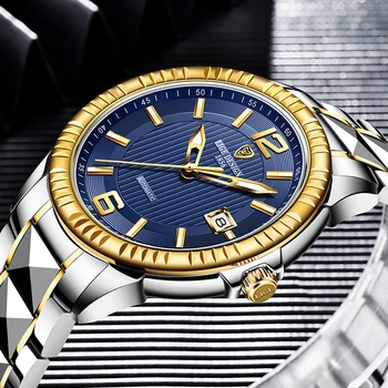 

LIGE Design Brand Luxury Men Watches Mechanical Automatic Blue Watch Men 100M Waterproof Casual Business luminous Wristwatch