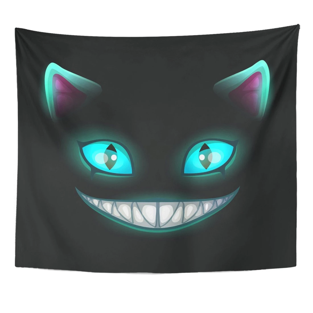 ブルー笑顔ファンタジー怖い笑顔猫の顔にチェシャタペストリー家の装飾リビングルームのベッドルームのためにハンギング寮 50 60 インチ タペストリー Aliexpress
