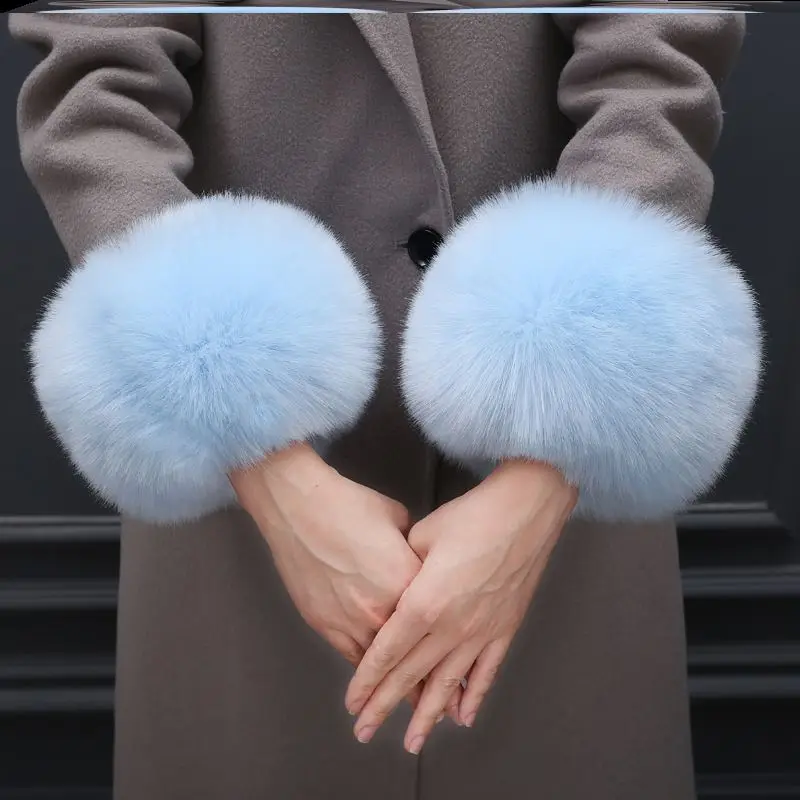 

Fashion Lady Accessories Apparel Warmers False Cuff Pure Dream Fake Cuffs Oversized Fox Hair Fur Cuff Hair Bracelet Wrist Hand