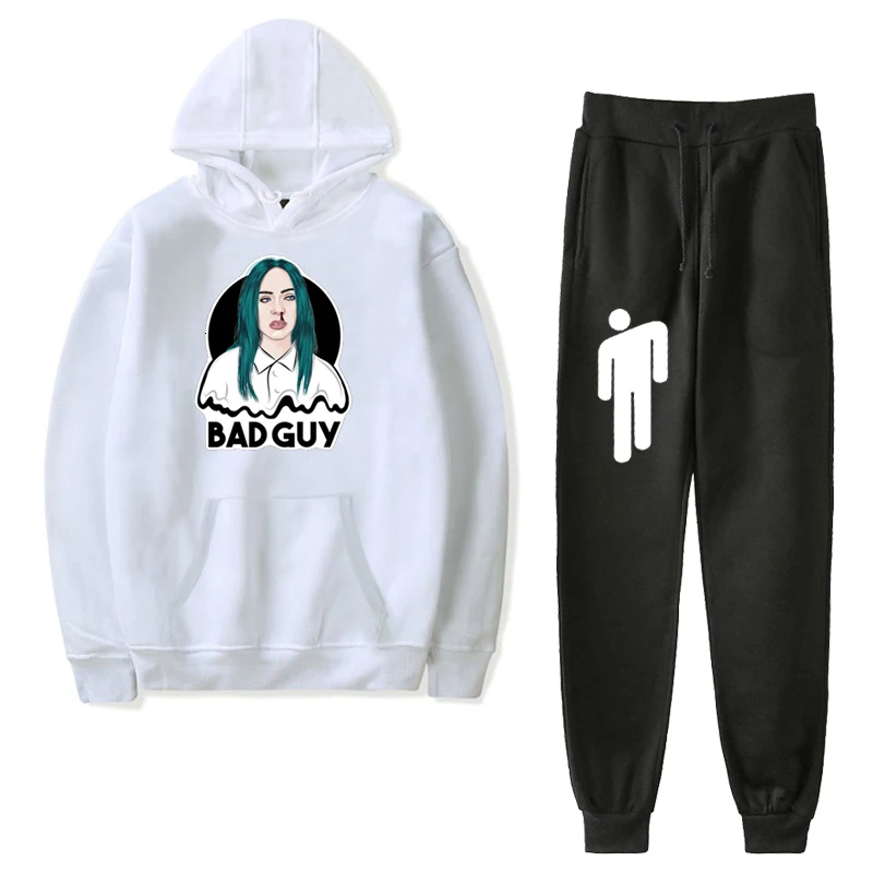A8 Billie Eilish наборы для детской одежды из бархата, 2 шт./компл. спортивный костюм зимние толстовки с капюшоном Штаны Толстовка по доступной цене, повседневная одежда для подростков Ropa Hombre - Цвет: A8