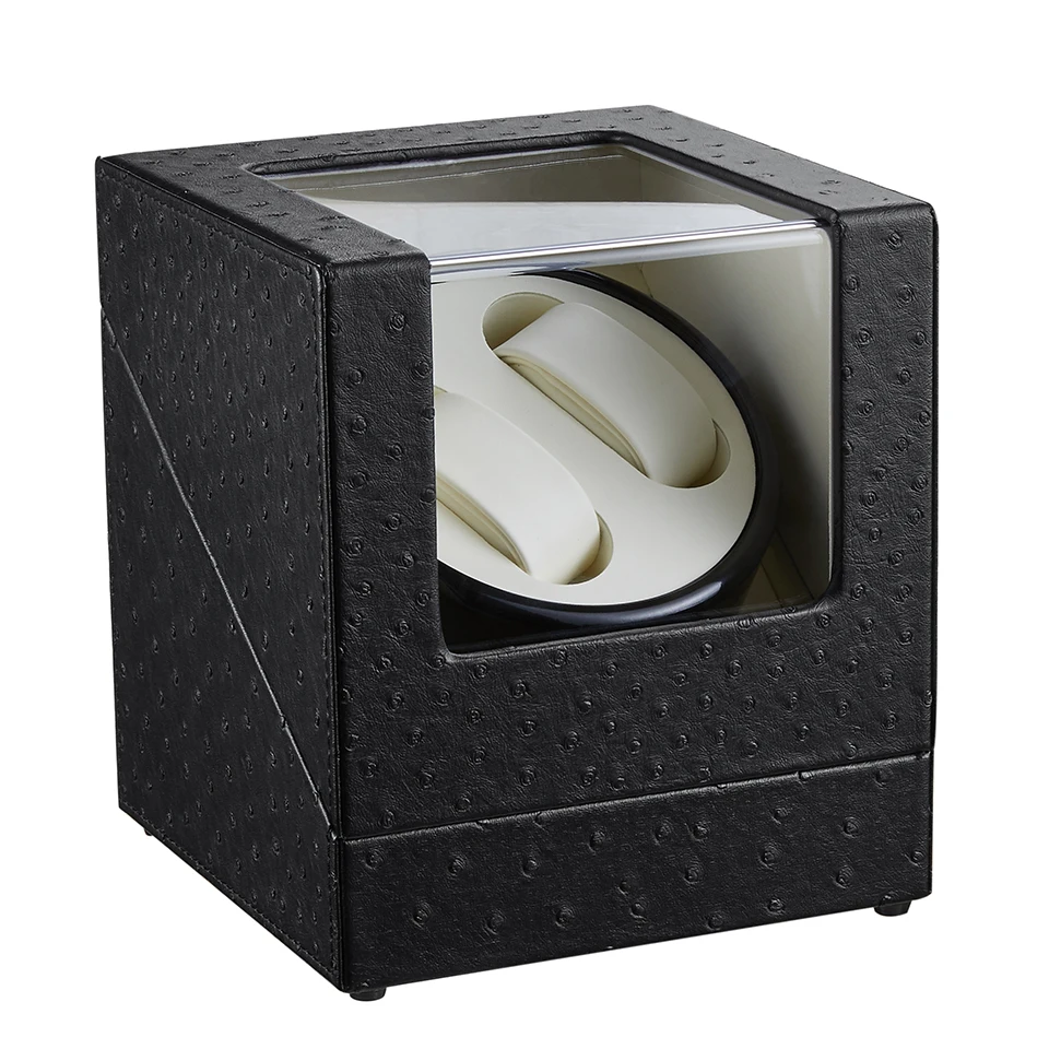 Прочная черная автоматическая коробка для намотки часов, Высококачественная кожа, 5 режимов, держатель для хранения, дисплей, коробка для часов, тихий шейкер двигателя - Цвет: W141A