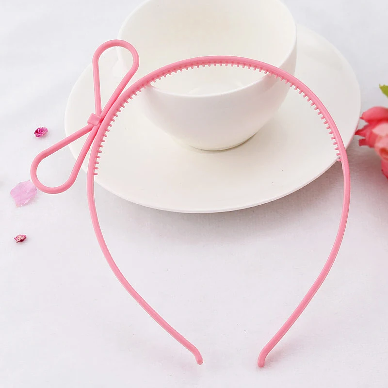 Bow light Pink 12 шт./лот, блестящая повязка на волосы с единорогом, ободок, повязка на голову для женщин и девочек, кошачьи ушки, Русалочка, пластиковая повязка для волос, аксессуары для волос, горячая распродажа - Цвет: Bow light Pink