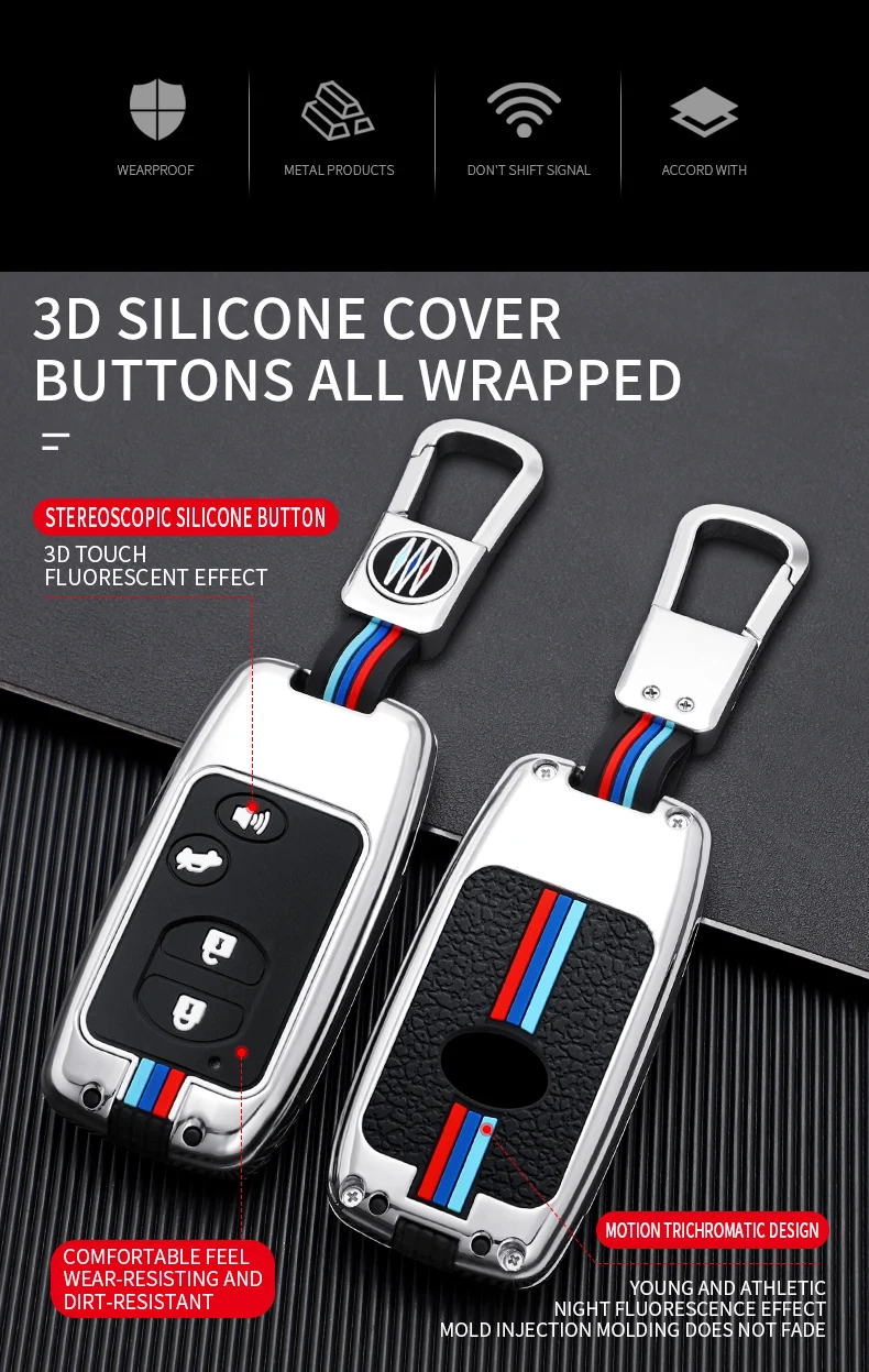 Borsa in lega di zinco per custodia portachiavi per Toyota Land Cruiser Prado 150 Camry Prius Crown Holder 8 Borsa in lega di zinco per custodia portachiavi per Toyota Land Cruiser Prado 150 Camry Prius Crown Holder - Hf51fd70151f14c0fb2fbb4b00a105a458