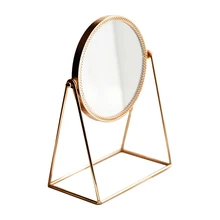 Скандинавское металлическое напольное зеркало леди круглый зеркальный стол макияж зеркало для ванной комнаты Медь 3D Принцесса зеркало украшение домашний декор