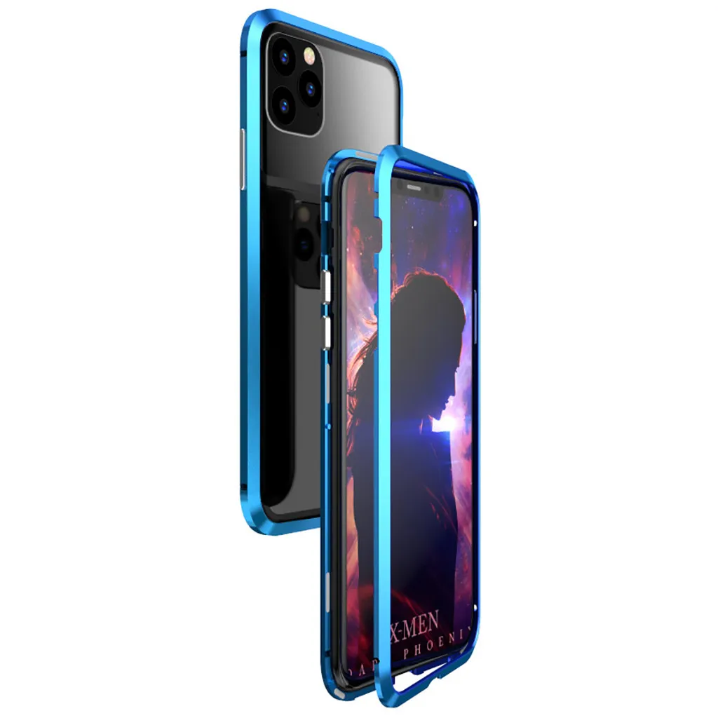 Магнитный металлический чехол-бампер для iPhone 11 11 Pro 11 Pro Max, односторонний стеклянный защитный чехол для iPhone 11 Pro 919#2