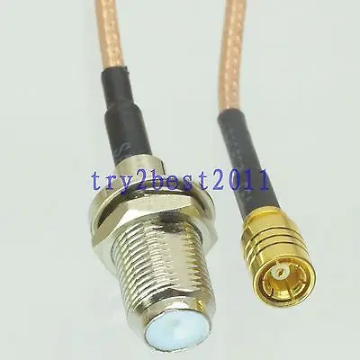 

DHL/EMS 50 Sets RG316 SMB jack pin to F TV jack pin bulkhead Straight Jumper pigtail Cable 6inch -C1