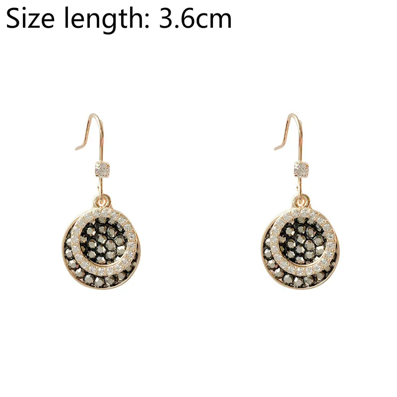 Glamour Fashion Earrings Temperament Retro New Wave Female Net Red Crystal Circle-shaped Wild Female Long Earrings Wholesale