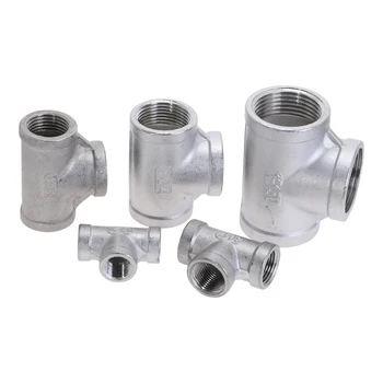 

1Pcs 304 Stainless Steel Tee 1/4" 3/8" 1/2" 3/4" 1" 2" 1-1/4" 1-1/2" Female Thread Water Pipe Fitting Coyote Gear SS 3 way