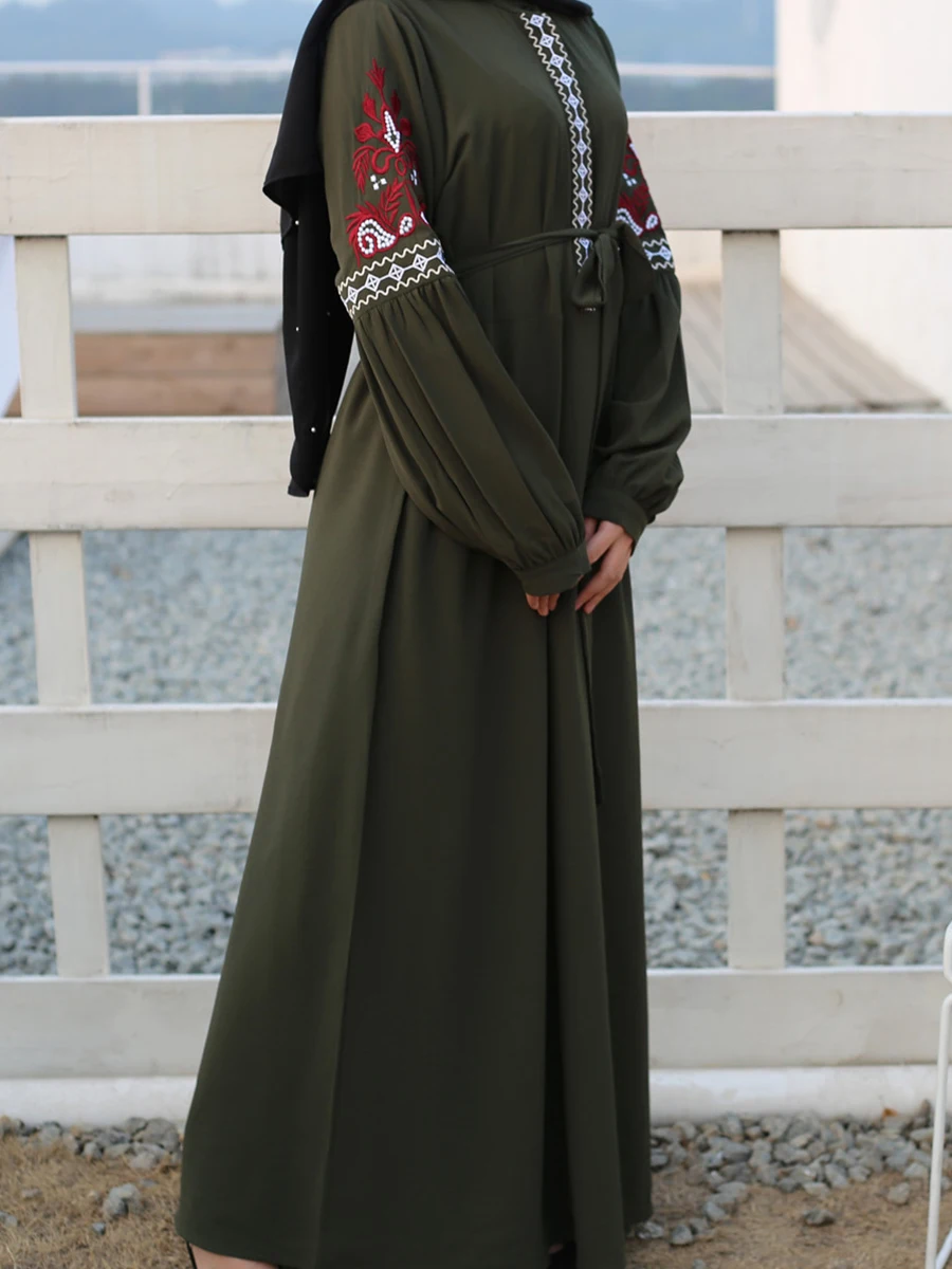 6267#Middle East Fashion Robe Chiffon Embroidered Casual Dress - CHAOMENG MUSLIM SHOP