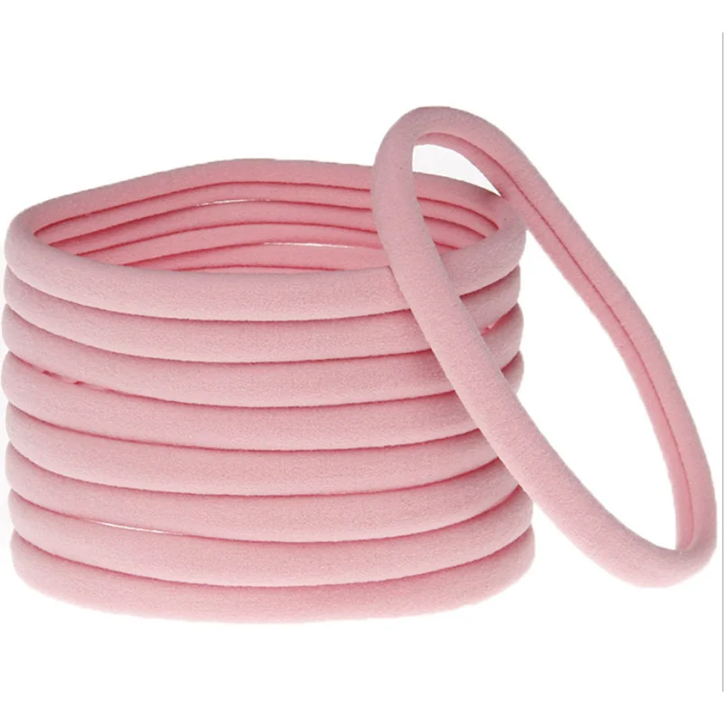 pink Детская повязка на голову из эластичного нейлона, Детские винтажные повязки на голову шириной 1 см, изысканные головные уборы, аксессуары для волос для новорожденных, 10 шт./лот - Цвет: pink