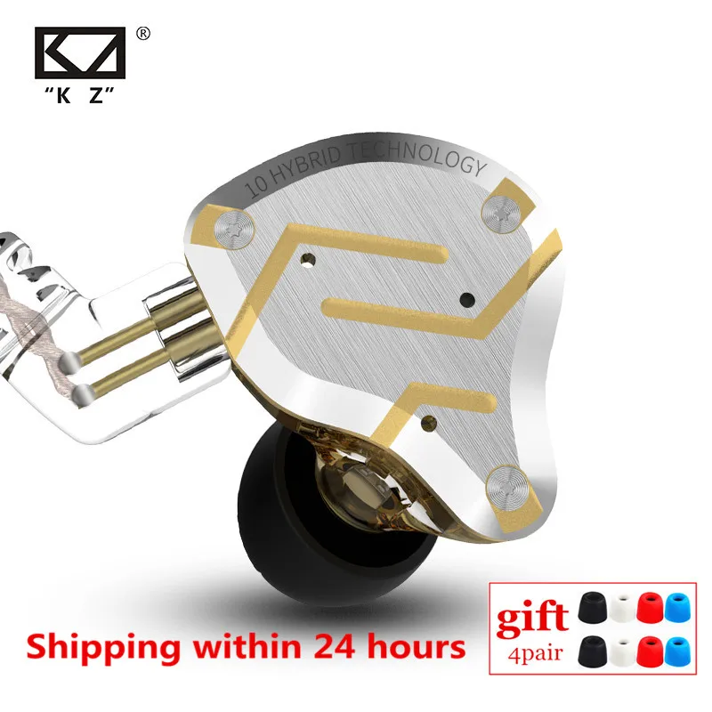 KZ ZS10 PRO 4BA 1DD гибридная металлическая гарнитура HIFI наушники вкладыши Спортивная с