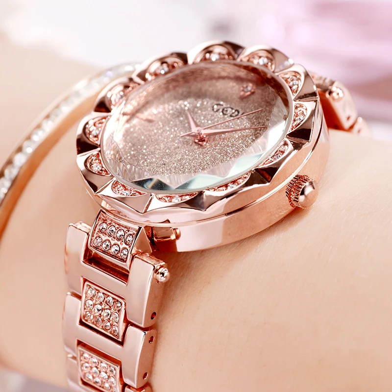 

Fashion Gedi Brand Luxury Women Watches Rose Gold Crystal Full Steel Ladies Watch Relogio Feminino Horloge Dames