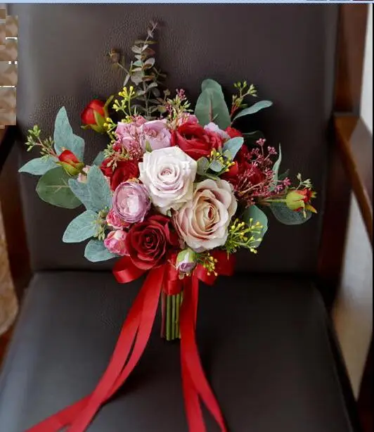 SexeMara Свадебный букет ручной работы PE розы buque de noiva Свадебные цветы Свадебные букеты pristian zouboutin