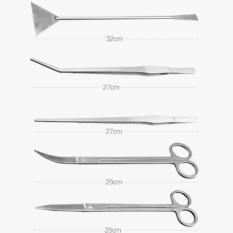 Five-piece-set Tainless Сталь 1/5/6 шт. аквариума водоросли бритва лезвие скребка для воды живое растение трава очистки мульти-очиститель для инструмента Комплект - Цвет: Five-piece-set