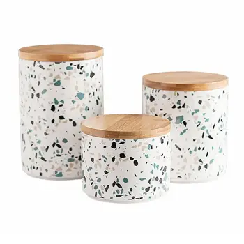 

Creative Nordic Style Ceramic Sealed Food Jar Storage Organization Tools Kitchen Spice Tea Coffee Bean Candy Jar Home Decoration