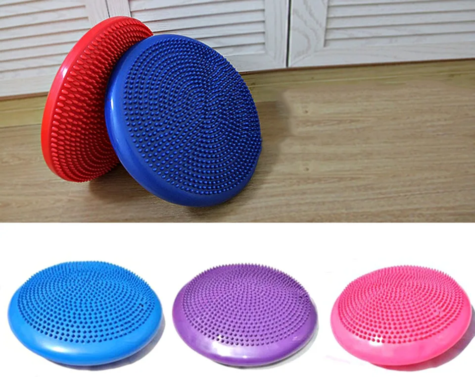 Newst Air Inflated Stability Wobble Cushion Balance Disc Twist Massage Workout Therapy Fitness Training Exercise Free Air Pump