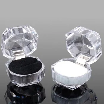 

Free Shipping 20pcs/lot Hot Sale Jewelry Package Ring Earring Box Acrylic Transparent Wedding Packaging Jewelry Box