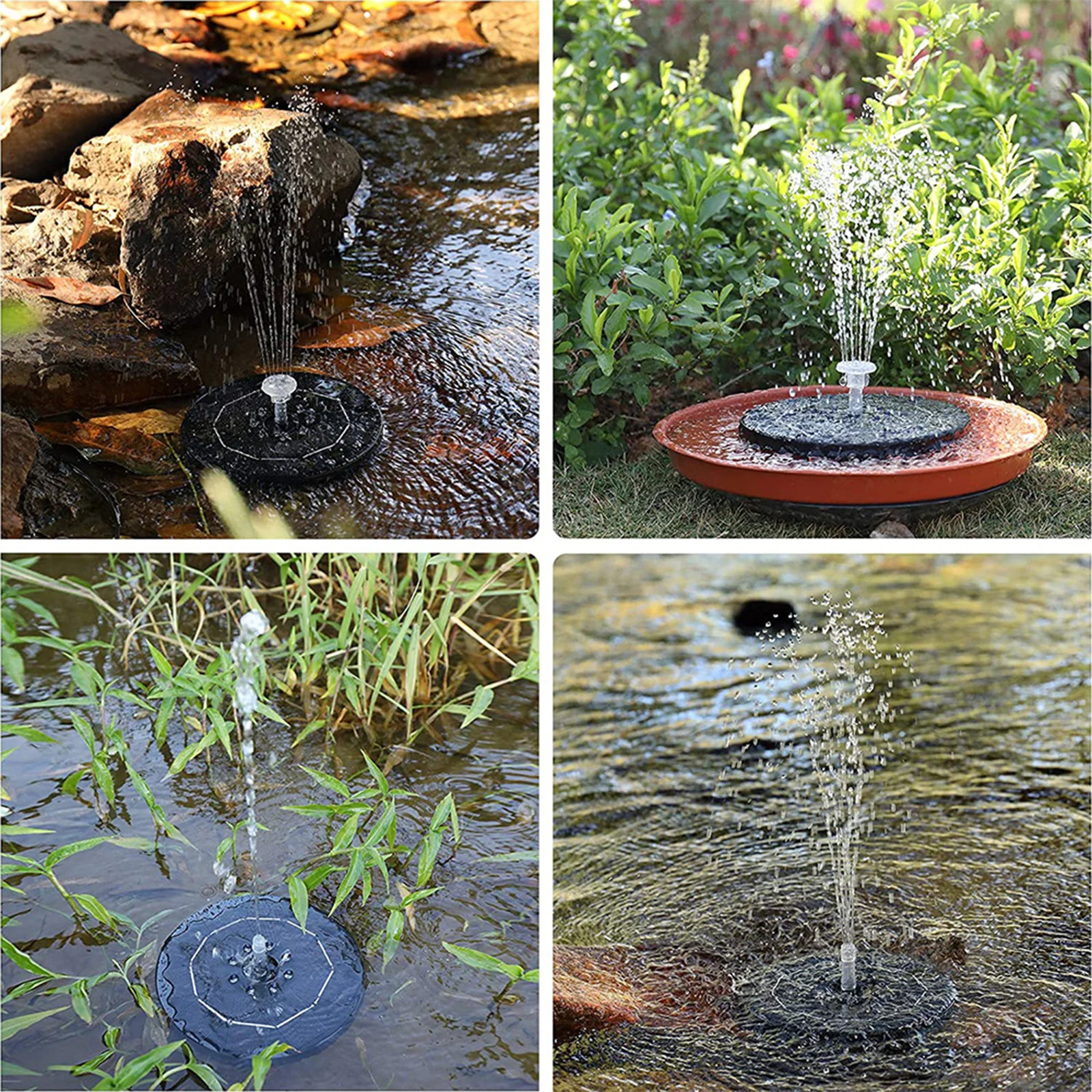 Solar Fountain Solar Fountain Pump Water Fountain Solar Water Pump Garden Pond Fountain 3.5W LED Lights Solar Panel Powered Fountain Colorful Garden Pond Decoration Pump Waterfall Swimming Pools