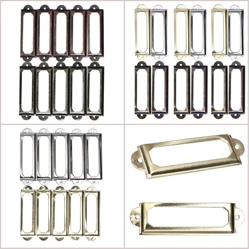10pcs Metal Label Pull Frame Antique Brass Metal Label Pull Frame