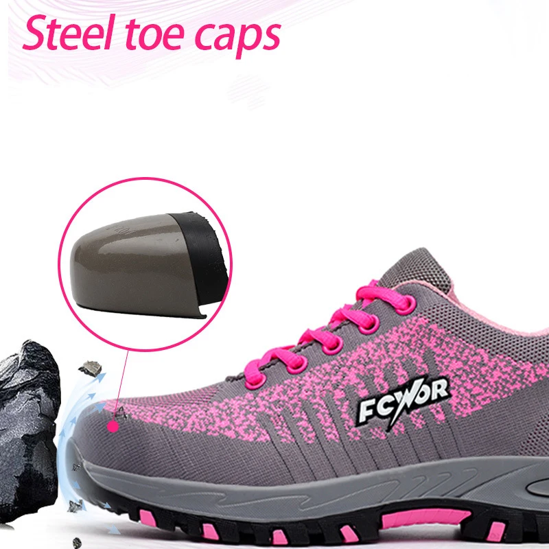 Steel Head Women's Shoes Men's Non-slip Wear-resistant Safety Shoes Breathable Strong Anti-smashing Stab-resistant Work Shoes