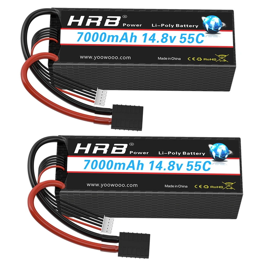 2 шт. HRB lipo battaery 2S 3S 4S 6000 мАч 7000 8000 жесткий чехол аккумулятор T- Deans разъем для 1/8 1/10 1/12