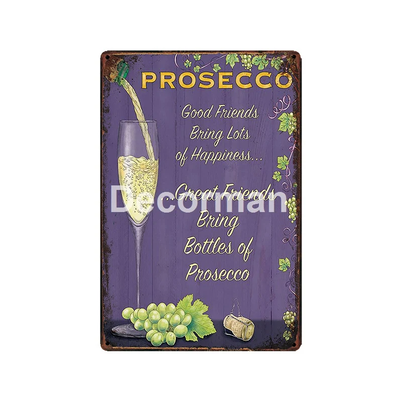 [DecorMan] бренди, виски, чай со льдом, Коктейльная VODCA RUM PROSECCO, холодное пиво, на заказ, роспись, бар, настенная доска, декор LT-2033 - Цвет: GLA-6159
