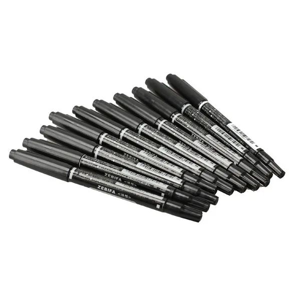 Rotuladores de tinta permanente de doble cabeza, delineador de arte, dibujo, papelería, suministros de oficina, permanente, negro, 10 Uds.