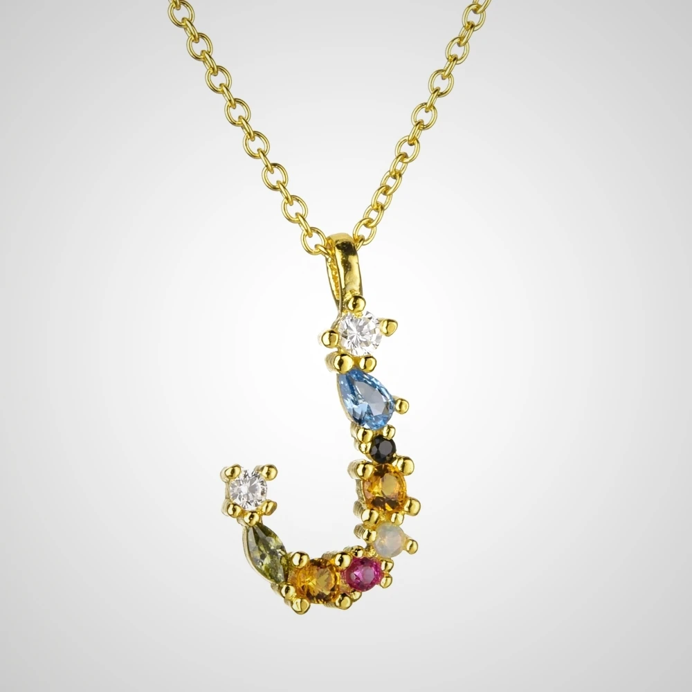 Gold J Altruist, 925 пробы, серебро, золото, Leter M, подвеска, начальный F алфавит, ожерелье, опалы, мода, Женские аксессуары, ювелирные изделия - Окраска металла: Gold J