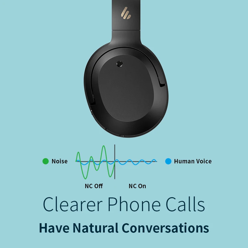 Fones de Ouvido sem Fio Cancelamento de Ruído Fone de Ouvido Edifier Híbrido Ativo Hi-res Áudio Fone Bluetooth 5.0 40mm Driver W820nb Anc - Image 4
