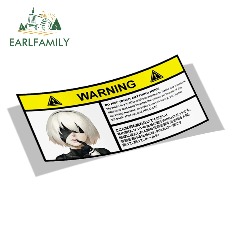 EARLFAMILY 13 см x 7 5 для Nier Automata 2b Предупреждение ющие стикеры s аниме виниловые