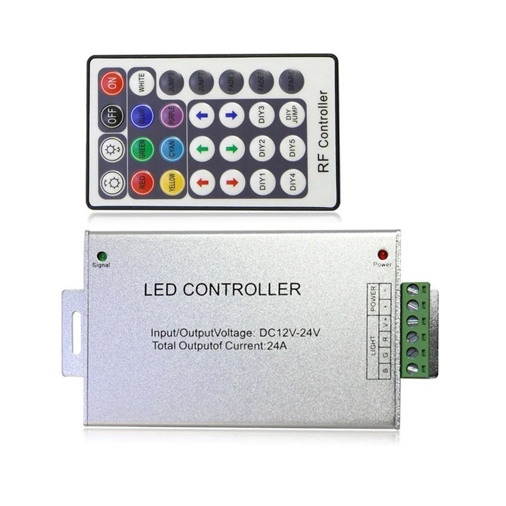 

DC 12V 24V RF беспроводной RGB светодиодный пульт дистанционного управления 24a 8A * 3ch для 5050 SMD RGB светодиодная лента