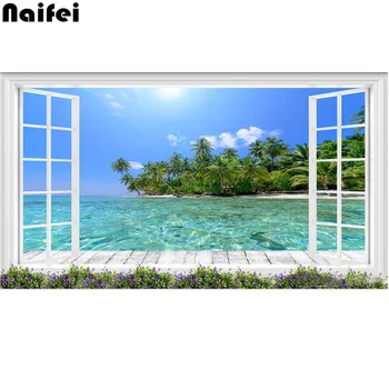 

diamond Painting window island sea view Full Drill diamond 5d DIY Diamond Embroidery outdoor landscape Cross Stitch Gift