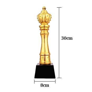По индивидуальному заказу смолы трофей Академия спорта Сувениры золотые награды позолоченный сувенир ремесло чашки 29/30/31 см награждения трофей - Цвет: King of Glory