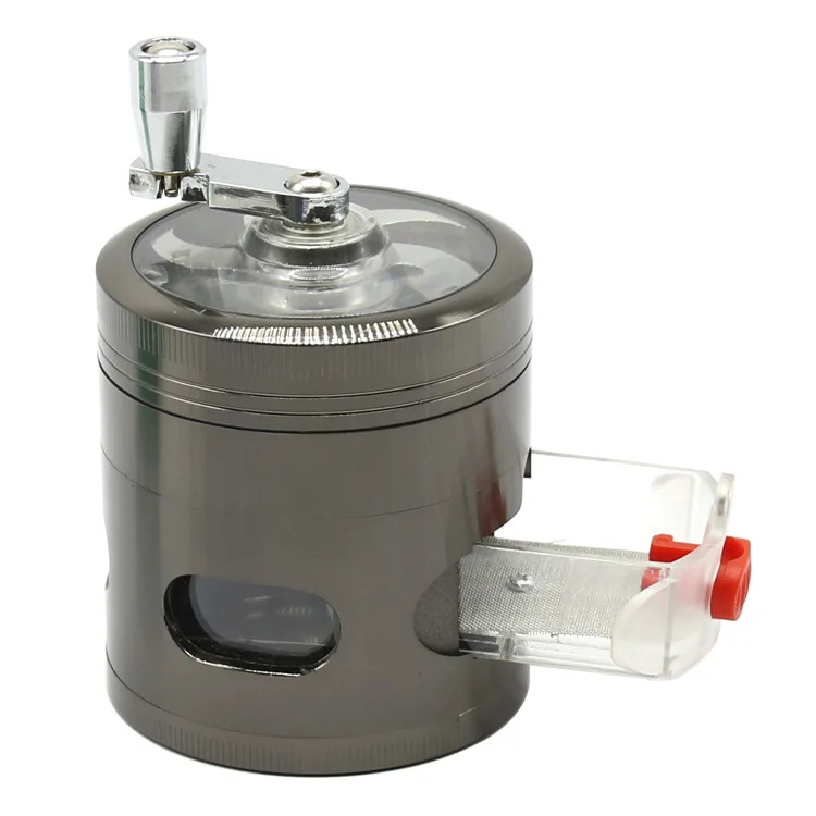 

Manual Zinc Alloy 4-layer Smoke Grinder Weed with Drawer 63mm Metal Grey Color
