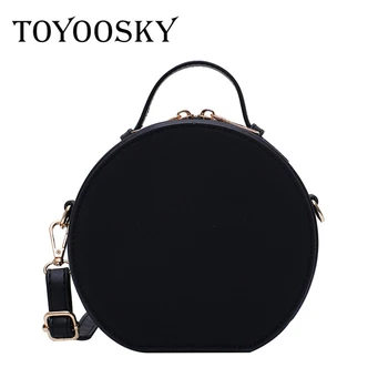 

TOYOOSKY High Quality Nubuck Leather Women Handbag Portable Round Messenger Bags Female Scrub Crossbody Bag Circle Bag Bolsas