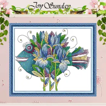 

Beautiful Fish Patterns Counted Cross Stitch Handmade Cross Stitch 11CT 14CT Animals Cross Stitch Kits Embroidery for Needlework